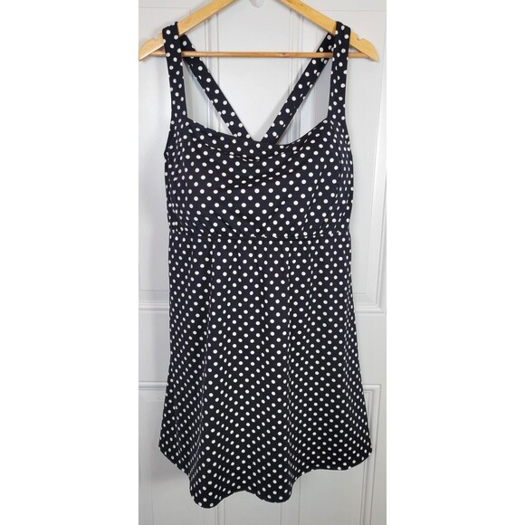Lands' End Other - Lands' End Womens Plus Size Polka Dot Swim Dress Size 22W